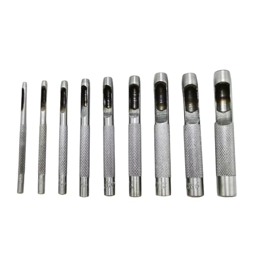 Stanzstangen-Set aus legiertem Stahl, verschiedene Größen, für präzises Lochschneiden in Lederhandwerk und Projekten, hohle Lederlöcher von UncleS