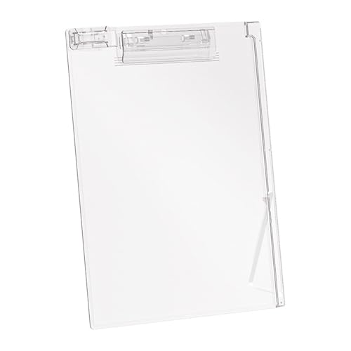 Transparentes Acryl-Klemmbrett mit Stiftclip und Messlineal, 32,8 x 22,9 cm, stehendes Klemmbrett, Konferenz-Schreibtafel, Veranstaltungs-Klemmbrett mit abgerundeten Ecken von UncleS