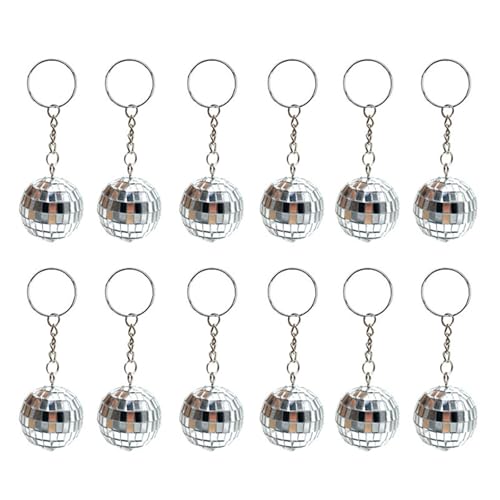 UncleS 12x Discos Bälle Keyrings Schlüsselanhänger 1970er Jahre Discos Zubehör Hängen Schlüsselbund Anhänger Für Party von UncleS