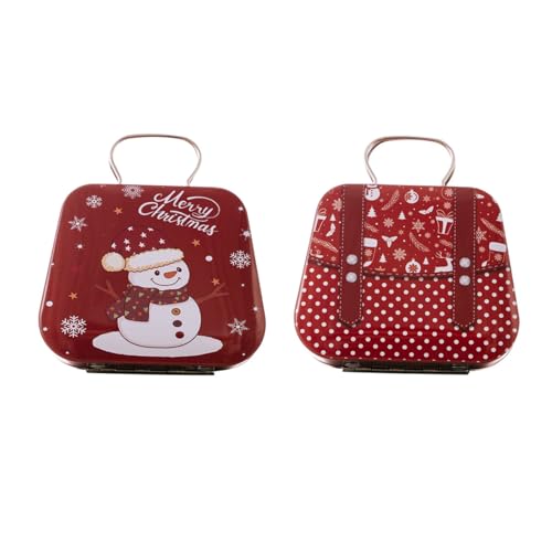 UncleS 2pcs Tragbare Weihnachts Eisen Süßigkeiten Container Jubel Süßigkeiten Snacks Hülle Mit Farbenfrohen Saisonalen Muster Dekorative Miniaturzinn Handtasche von UncleS