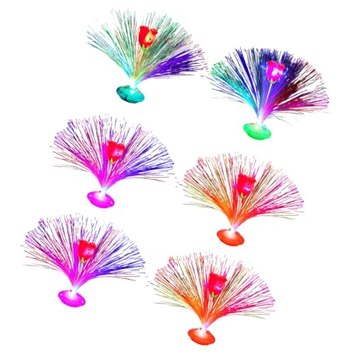 UncleS 6 Stück Rosenblüten-Faser-Lichtfaser Farbwechsel Lampe für Einzelhandel Displays Hochzeit Home Party Dekoration Festival Licht von UncleS