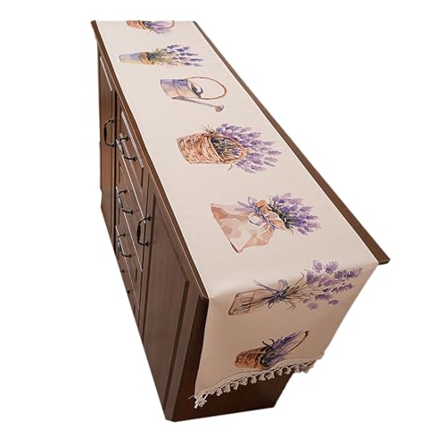 UncleS Artistics Tischdecke mit Blumenmuster, Polyester, maschinenwaschbar, passend für verschiedene Tischgrößen, dekoratives Esszubehör, Esszimmerbezug von UncleS