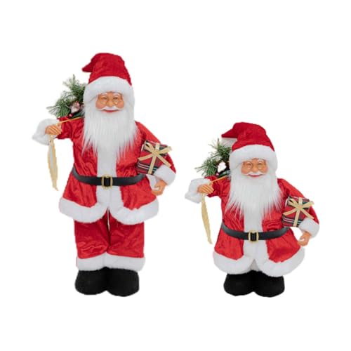 UncleS Interaktives Weihnachtsmann-Deko, verstellbare Größe, Ornament für Kinder, Zuhause, Feiern, Arrangements, Teleskop-Weihnachtsmann, Heimdekoration von UncleS