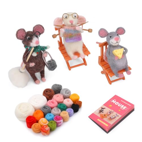 UncleS Mausfamilie Nadel Felting Set Mausfamilie Wolle Felted Set Mit Filzennadelunterricht Wolle Roving Für Anfänger Eltern Kind Interaktives Handwerk UncleS Mausfamilie Nadel Felting Set Mausfamilie Wolle Felted Set Mit Filzennadelunterricht Wolle Roving Für Anfänger Eltern Kind Interaktives Handwerk von UncleS