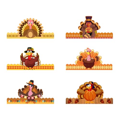 UncleS Papier-Truthahn-Kronenhut für Feiertage, Versammlungen, Thanksgiving, Feiern, Truthahn-Hut für Erntepartys, Erwachsene und Kinder UncleS Papier-Truthahn-Kronenhut für Feiertage, Versammlungen, Thanksgiving, Feiern, Truthahn-Hut für Erntepartys, Erwachsene und Kinder von UncleS