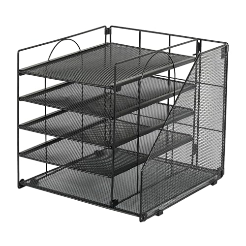 UncleS Schreibtisch-Organizer aus Metall, 5-stöckig, Briefablage mit Zeitschriftenständer, Mehrzweck-Dokumenten-Organizer für Büro, Schule, mehrschichtiges Büro-Aktenregal UncleS Schreibtisch-Organizer aus Metall, 5-stöckig, Briefablage mit Zeitschriftenständer, Mehrzweck-Dokumenten-Organizer für Büro, Schule, mehrschichtiges Büro-Aktenregal von UncleS