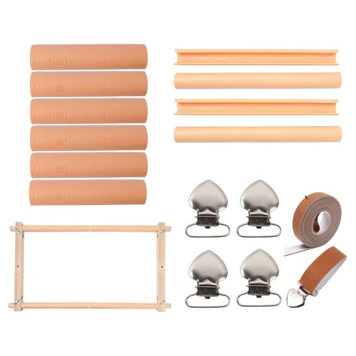 UncleS Stickrahmen aus Holz mit Metall und Klemmen für Stoffnähte und Stickereien, verstellbarer Rahmen von UncleS