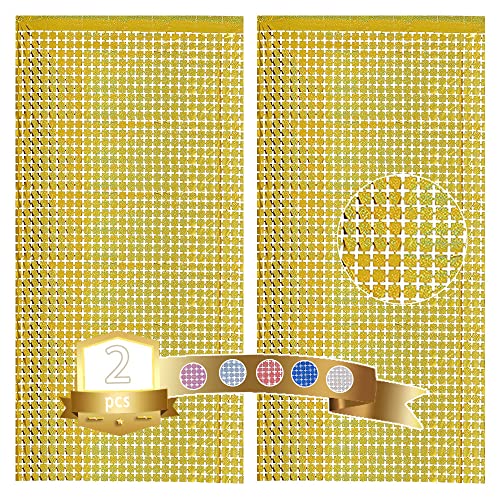 Ungfu Mall 2 Stück Gold Quadrat Metallic Laser Lametta Vorhänge,Tinsel Folie Vorhang Quadrat Folienfransen Vorhang für Hochzeit Verlobung Brautdusche Geburtstag Bachelorette Party Bühnendekor(1m×2m) Ungfu Mall 2 Stück Gold Quadrat Metallic Laser Lametta Vorhänge,Tinsel Folie Vorhang Quadrat Folienfransen Vorhang für Hochzeit Verlobung Brautdusche Geburtstag Bachelorette Party Bühnendekor(1m×2m) von Ungfu Mall