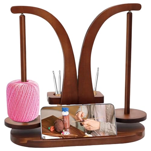Holzgarnhalter - Häkelgarnkugelspeicher | Premiumholz mit rotierendem Spindeldesign, hält wedelfreie und organisiert, perfekt zum Stricken von Handwerksprojekten, 27,99 x 14 x 22 cm Holz Holzgarnhalter - Häkelgarnkugelspeicher | Premiumholz mit rotierendem Spindeldesign, hält wedelfreie und organisiert, perfekt zum Stricken von Handwerksprojekten, 27,99 x 14 x 22 cm Holz von Ungtyb
