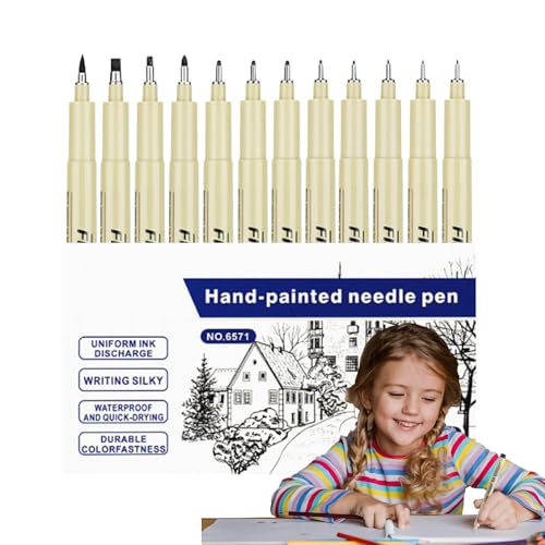 Ungtyb Fine Point Pigment Art Pens, Ergonomic Drawing Markers for Sketching, Illustration, Crafting, Creative Supplies for Kids, Students, Teen Boys, Girls, Artists, 12 Pieces Ungtyb Fine Point Pigment Art Pens, Ergonomic Drawing Markers for Sketching, Illustration, Crafting, Creative Supplies for Kids, Students, Teen Boys, Girls, Artists, 12 Pieces von Ungtyb
