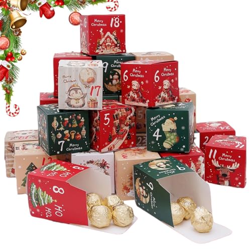 WILLKOMMEN SIE WEIHNACHTEN HOLZ - 24-Tage-Countdown-Container | Festliche Dekoration für Süßigkeiten, Schmuck, Schokolade, Nougat | Riutil Aufbewahrungsboxen WILLKOMMEN SIE WEIHNACHTEN HOLZ - 24-Tage-Countdown-Container | Festliche Dekoration für Süßigkeiten, Schmuck, Schokolade, Nougat | Riutil Aufbewahrungsboxen von Ungtyb