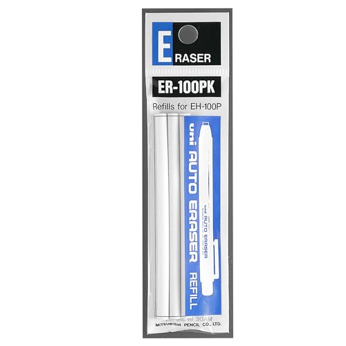 Uni-Ball ER100PK Druckbleistift-Radiergummi-Nachfüllung für EH100P – Weiß – 1 Packung mit 3 Nachfüllungen Uni-Ball ER100PK Druckbleistift-Radiergummi-Nachfüllung für EH100P – Weiß – 1 Packung mit 3 Nachfüllungen von Uni-Ball