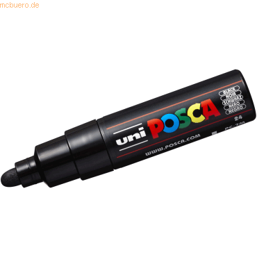 6 x Uni-Ball Fasermaler Uni Posca PC-7M 4,8-5,5mm schwarz von Uni-Ball