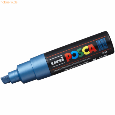 6 x Uni-Ball Fasermaler Uni Posca PC-8K 8mm blau metallic von Uni-Ball