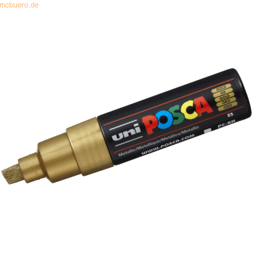 6 x Uni-Ball Fasermaler Uni Posca PC-8K 8mm gold von Uni-Ball