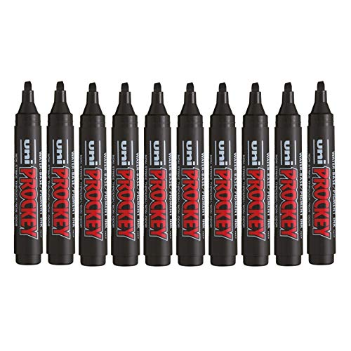 Uni-Ball - Uni Mitsubishi Pencil Permanentmarker Uni Prockey PM126 – Multifunktions-Halterung – Wasserbasis, geruchsneutral – abgeschrägte Spitze 5,7 mm – Schwarz – 10 Stück Uni-Ball - Uni Mitsubishi Pencil Permanentmarker Uni Prockey PM126 – Multifunktions-Halterung – Wasserbasis, geruchsneutral – abgeschrägte Spitze 5,7 mm – Schwarz – 10 Stück von Uni-Ball