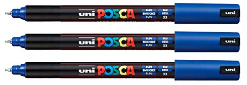uni-ball PX89789000 POSCA -181701 Marker mit kalibrierter Spitze (Blau 3 Stück) von uni-ball