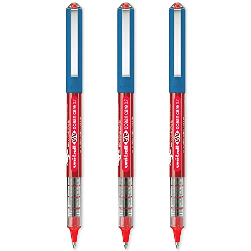 uni-ball Eye Ocean Care UB-157ROP Tintenroller, feine 0,7 mm Kugelschreiber, zum Schreiben, Zeichnen, Kunst, Handwerk und Ausmalen, farbecht, wasserfest, 3 Stück uni-ball Eye Ocean Care UB-157ROP Tintenroller, feine 0,7 mm Kugelschreiber, zum Schreiben, Zeichnen, Kunst, Handwerk und Ausmalen, farbecht, wasserfest, 3 Stück von Uni-Ball