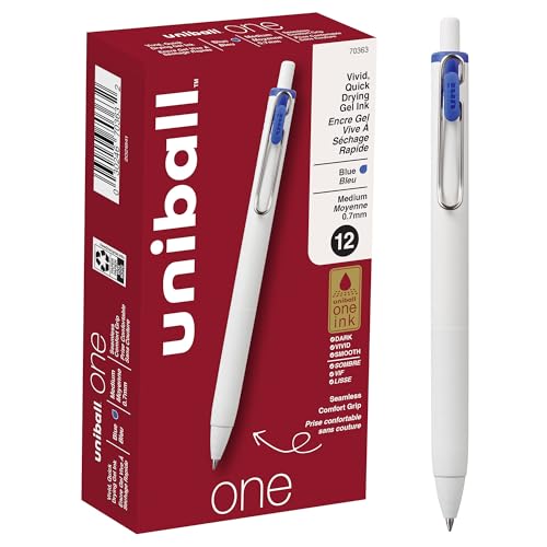 uni-ball One Retractable Gel Pens Medium Point, 0.7mm, Blue, 12 Pack uni-ball One Retractable Gel Pens Medium Point, 0.7mm, Blue, 12 Pack von Uni-Ball