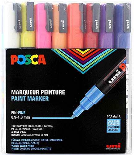 uni-ball Pigmentmarker POSCA PC-3M, 16er Etui, sortiert, Sie erhalten 1 Packung, Packungsinhalt: 16 er Etui uni-ball Pigmentmarker POSCA PC-3M, 16er Etui, sortiert, Sie erhalten 1 Packung, Packungsinhalt: 16 er Etui von Uni-Ball