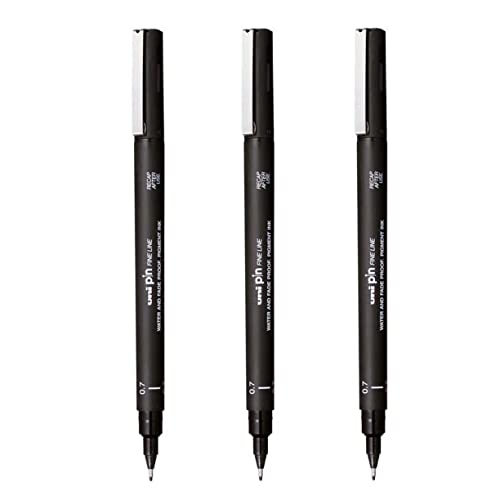 Uni Pin Fineliner, ultrafein, 0,7mm, 12er-Pack, schwarz von Uni Pin