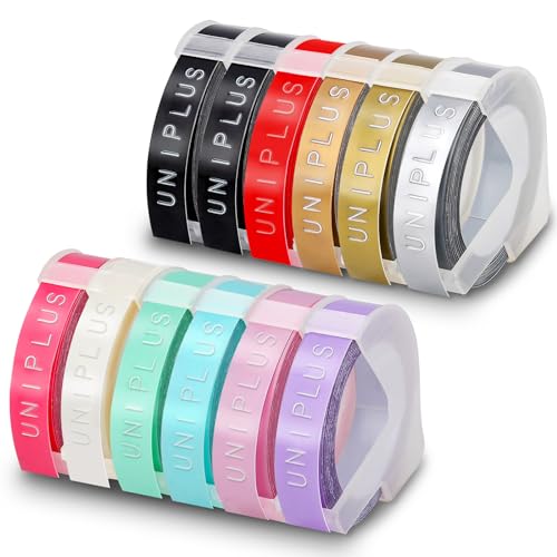UniPlus 12 Rollen Kompatible für Dymo Omega Etikettenband Ersatz für Dymo Prägebänder S0717930 S0717900 9 mm x 3 m Selbstklebendes 3D Etikettenband für Omega Junior Motex E-101 E-303 Etikettendrucker UniPlus 12 Rollen Kompatible für Dymo Omega Etikettenband Ersatz für Dymo Prägebänder S0717930 S0717900 9 mm x 3 m Selbstklebendes 3D Etikettenband für Omega Junior Motex E-101 E-303 Etikettendrucker von UniPlus