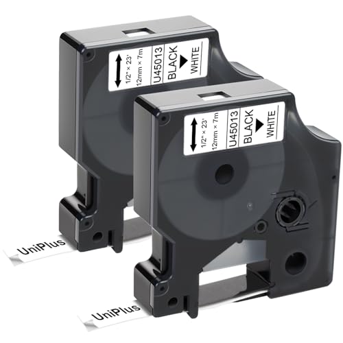 UniPlus 2x Kompatibel für Dymo D1 45013 45013s S0720530 12mm Etikettenband Kompatibel für Dymo LabelManager 160 280 210D 360D 420P 500TS LabelPoint 150 100 250 LabelWriter 450 Duo, Schwarz auf Weiß UniPlus 2x Kompatibel für Dymo D1 45013 45013s S0720530 12mm Etikettenband Kompatibel für Dymo LabelManager 160 280 210D 360D 420P 500TS LabelPoint 150 100 250 LabelWriter 450 Duo, Schwarz auf Weiß von UniPlus