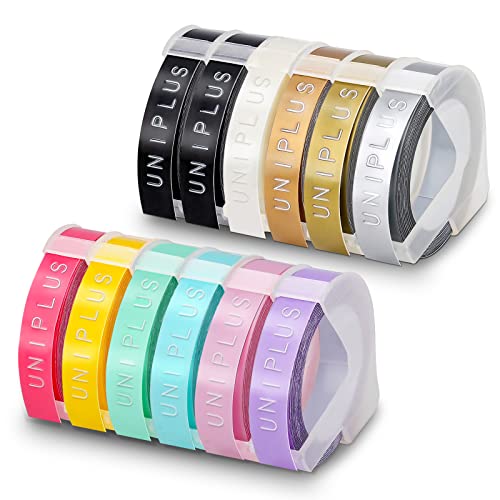 UniPlus Kompatible Omega Etikettenband Ersatz für Dymo Prägebänder S0717930 S0717900 9 mm x 3 m Selbstklebendes 3D-Etikettenband für Dymo Omega Junior Motex E-101 E-303 Etikettendrucker, 12 Rollen UniPlus Kompatible Omega Etikettenband Ersatz für Dymo Prägebänder S0717930 S0717900 9 mm x 3 m Selbstklebendes 3D-Etikettenband für Dymo Omega Junior Motex E-101 E-303 Etikettendrucker, 12 Rollen von UniPlus