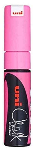 Uni Fluorescent Neon Pink Chisel Tip Nib (8mm) Liquid Chalk Marker Pen Colour Whiteboard Blackboard Chalkboard Menu Glass Windows Wet Wipe Non Permanent PWE-8K by uni-ball von uni-ball