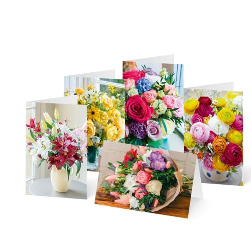 Unicef Glückwunschkarten Set (10 St., 5 Motive) mit Umschlägen - Blumenarrangements Spendenkarten - Premium Klappkarten inklusive Briefumschlag - hochwertige Grußkarten made in Germany 17,5x11,7 cm von Unicef