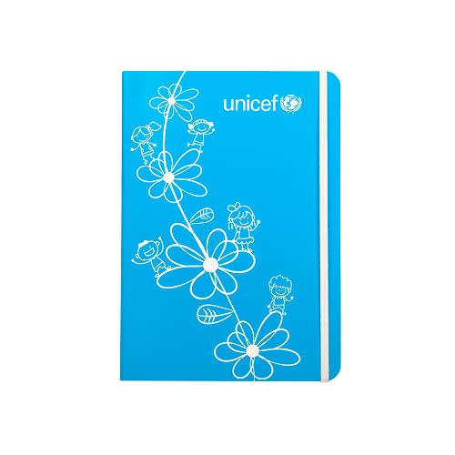 Unicef - Notizbuch mit flexiblem Einband, innen glatt, 16 x 22 cm, blaue Blumen Unicef - Notizbuch mit flexiblem Einband, innen glatt, 16 x 22 cm, blaue Blumen von Unicef