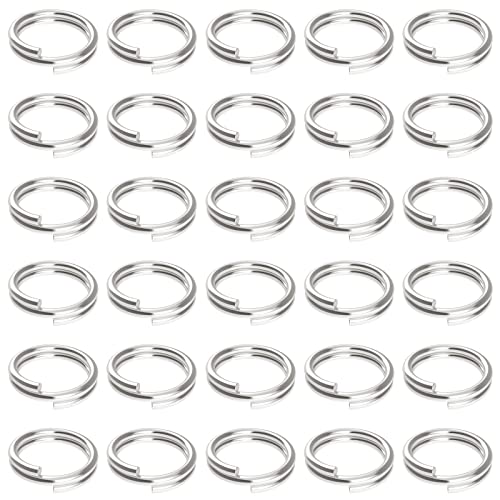 Uniclife 100 Stück 10 mm Schlüsselringe Schlüsselanhänger mit Doppelschlaufen, kleine Metallringe, Verbindungsstücke für Schmuck, Halsketten, Armbänder, Ohrringe, Basteln, Ornamente und DIY-Kunst von Uniclife