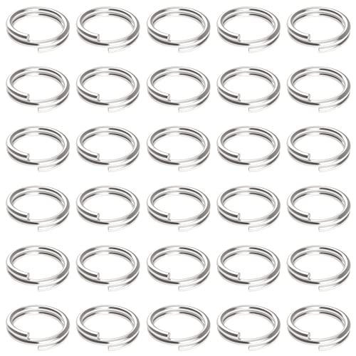 Uniclife 100 Stück 10 mm Schlüsselringe Schlüsselanhänger mit Doppelschlaufen, kleine Metallringe, Verbindungsstücke für Schmuck, Halsketten, Armbänder, Ohrringe, Basteln, Ornamente und DIY-Kunst von Uniclife