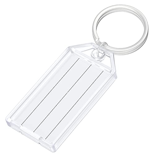 Uniclife 40 Stück Schlüsselanhänger 5 cm mit linierten Blanko-Papier-Etiketten Transparente Abdeckungen und geteilte Ringe Stabile Artikelkennzeichnungen, Weiß Uniclife 40 Stück Schlüsselanhänger 5 cm mit linierten Blanko-Papier-Etiketten Transparente Abdeckungen und geteilte Ringe Stabile Artikelkennzeichnungen, Weiß von Uniclife