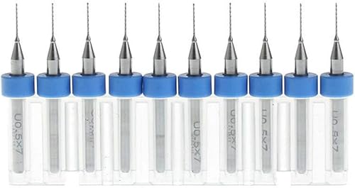 Mikrobohrer, Wolframstahl, Hartmetall, 0,7 mm, 3,175 mm Schaft, 10 Stück Mikrobohrer, Wolframstahl, Hartmetall, 0,7 mm, 3,175 mm Schaft, 10 Stück von Unifizz
