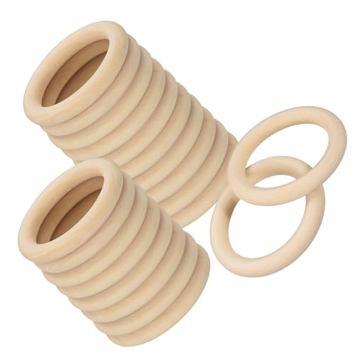 Unifizz 10 Stück 70 mm unlackierte natürliche Holzringe zum Basteln, 10 mm dicke Holzringe für Heimwerker, Anhängerverbinder, Schmuckherstellung, Makramee-Zubehör Unifizz 10 Stück 70 mm unlackierte natürliche Holzringe zum Basteln, 10 mm dicke Holzringe für Heimwerker, Anhängerverbinder, Schmuckherstellung, Makramee-Zubehör von Unifizz