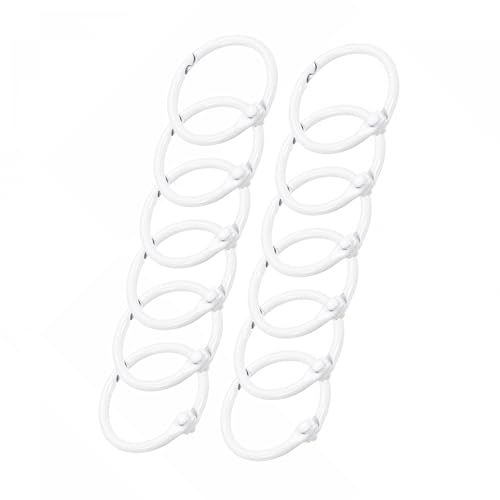 Unifizz 12 Stück 30 mm Metallfeder-Schlüsselanhänger, runder Karabiner-Schlüsselanhänger, Schnappverschluss, Triggerschnalle, DIY-Zubehör für Schlüsselanhänger, Tasche, Geldbörse, Handtasche, Weiß von Unifizz