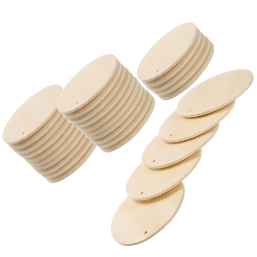 Unifizz 20 Stück 60 mm unlackierte runde Blanko-Scheiben aus Holz, kleine Holzkreise mit Löchern, natürliche Holzanhänger, Stücke, Zeichen für Bastelarbeiten, Schmuckherstellung, Geschenkanhänger und Unifizz 20 Stück 60 mm unlackierte runde Blanko-Scheiben aus Holz, kleine Holzkreise mit Löchern, natürliche Holzanhänger, Stücke, Zeichen für Bastelarbeiten, Schmuckherstellung, Geschenkanhänger und von Unifizz