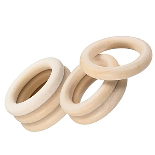 Unifizz 20 Stück 90 mm unlackierte natürliche Holzringe zum Basteln, 15 mm dicke Holzringe für Heimwerker, Anhängerverbinder, Schmuckherstellung, Makramee-Zubehör Unifizz 20 Stück 90 mm unlackierte natürliche Holzringe zum Basteln, 15 mm dicke Holzringe für Heimwerker, Anhängerverbinder, Schmuckherstellung, Makramee-Zubehör von Unifizz