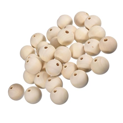 Unifizz 30 Stück 40 mm natürliche runde Holzperlen mit 10 mm Löchern, unlackierte glatte Holzperlen für Bastelarbeiten, Schmuckherstellung, Heimdekoration und Party-Dekoration Unifizz 30 Stück 40 mm natürliche runde Holzperlen mit 10 mm Löchern, unlackierte glatte Holzperlen für Bastelarbeiten, Schmuckherstellung, Heimdekoration und Party-Dekoration von Unifizz