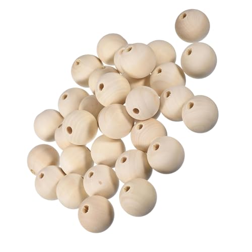 Unifizz 30 Stück 40 mm natürliche runde Holzperlen mit 8 mm Löchern, unlackierte glatte Holzperlen für Bastelarbeiten, Schmuckherstellung, Heimdekoration und Party-Dekoration Unifizz 30 Stück 40 mm natürliche runde Holzperlen mit 8 mm Löchern, unlackierte glatte Holzperlen für Bastelarbeiten, Schmuckherstellung, Heimdekoration und Party-Dekoration von Unifizz