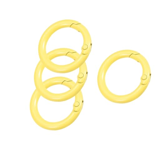 Unifizz 4 Stück 27 mm Metallfeder-Schlüsselanhänger, runder Karabiner-Schlüsselanhänger, Schnappverschluss, Trigger-Schnalle, DIY-Zubehör für Schlüsselanhänger, Tasche, Geldbörse, Handtasche, Gelb Unifizz 4 Stück 27 mm Metallfeder-Schlüsselanhänger, runder Karabiner-Schlüsselanhänger, Schnappverschluss, Trigger-Schnalle, DIY-Zubehör für Schlüsselanhänger, Tasche, Geldbörse, Handtasche, Gelb von Unifizz