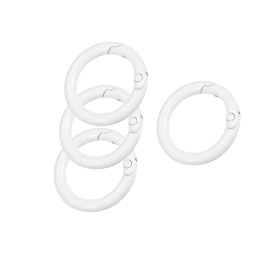 Unifizz 4 Stück 27 mm Metallfeder-Schlüsselanhänger, runder Karabiner-Schlüsselanhänger, Schnappverschluss, Trigger-Schnalle, DIY-Zubehör für Schlüsselanhänger, Tasche, Geldbörse, Handtasche, Weiß Unifizz 4 Stück 27 mm Metallfeder-Schlüsselanhänger, runder Karabiner-Schlüsselanhänger, Schnappverschluss, Trigger-Schnalle, DIY-Zubehör für Schlüsselanhänger, Tasche, Geldbörse, Handtasche, Weiß von Unifizz