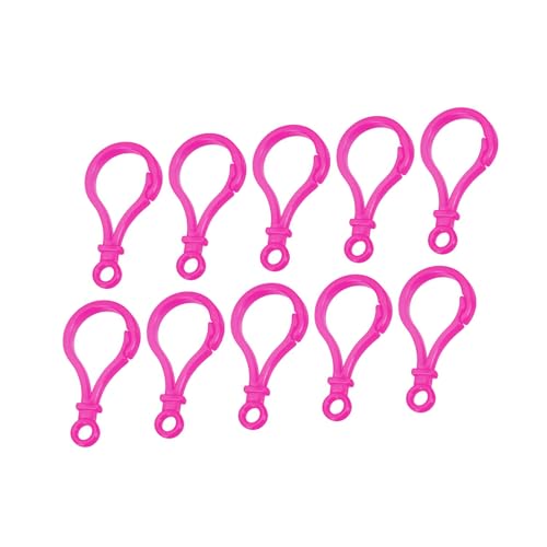 Unifizz Acryl-Karabinerverschlüsse, 48 mm, sortierte Kunststoff-Karabinerhaken für Bastelarbeiten, Schlüsselanhänger, Taschenanhänger, Squishmallow-Clips, Rucksackzubehör, Rosarot, 24 Stück von Unifizz