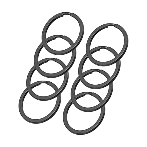 Unifizz Bunte Schlüsselringe, 30 mm, 8 Stück, flache, runde Metall-Schlüsselanhängerringe für Schlüsselorganisation, Basteln, Anhänger und DIY-Zubehör, Schwarz Unifizz Bunte Schlüsselringe, 30 mm, 8 Stück, flache, runde Metall-Schlüsselanhängerringe für Schlüsselorganisation, Basteln, Anhänger und DIY-Zubehör, Schwarz von Unifizz