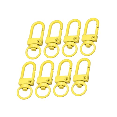 Unifizz Drehbare Karabinerhaken, 33 x 13 mm, Schlüsselanhänger-Clip, Metall, Drehverschluss, Schlüsselanhänger für Schlüsselanhänger, Bastelbedarf, Gelb von Unifizz