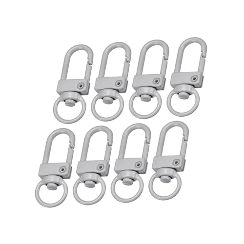 Unifizz Drehbare Karabinerhaken, 33 x 13 mm, Schlüsselanhänger-Clip, Metall, Drehverschluss, Schlüsselanhänger für Schlüsselanhänger, Bastelbedarf, Grau von Unifizz