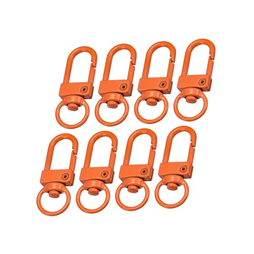 Unifizz Drehbare Karabinerhaken, 33 x 13 mm, Schlüsselanhänger-Clip, Metall, Drehverschluss, Schlüsselanhänger für Schlüsselanhänger, Bastelbedarf, Orange von Unifizz