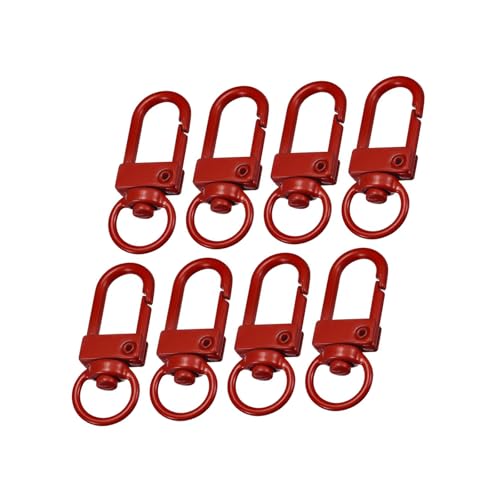 Unifizz Drehbare Karabinerhaken, 33 x 13 mm, Schlüsselanhänger-Clip, Metall, Drehverschluss, Schlüsselanhänger für Schlüsselanhänger, Bastelbedarf, Rot von Unifizz