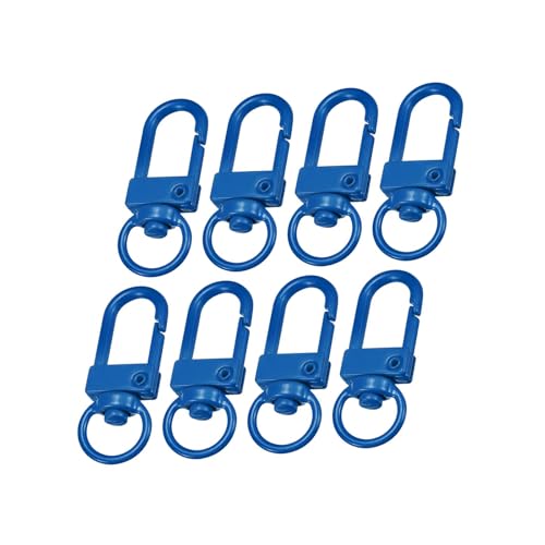 Unifizz Drehbare Karabinerhaken, 33 x 13 mm, Schlüsselanhänger-Clip, Metall, Drehverschluss, Schlüsselanhänger für Schlüsselanhänger, Bastelbedarf, Saphirblau von Unifizz